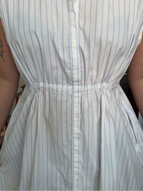 French Connection White Dress with Light Blue Stripes